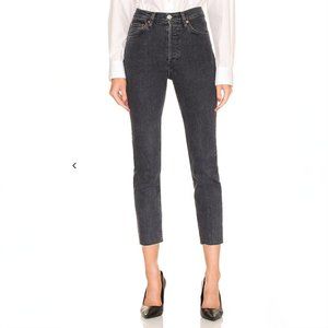 RE/DONE 90s High Rise Ankle Crop Jeans Stoned Noir Size 27 144-3WHRAC